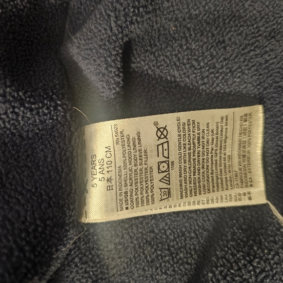 Kids GAP winter coat navy blue jacket for kiddos size 5 - Picture 6 of 6